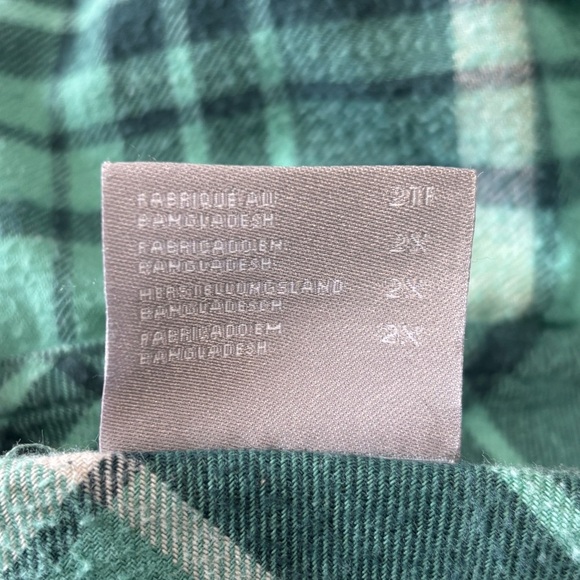 Columbia Green Plaid Cotton Long Sleeve Flannel Button-Up Shirt - Picture 3 of 7